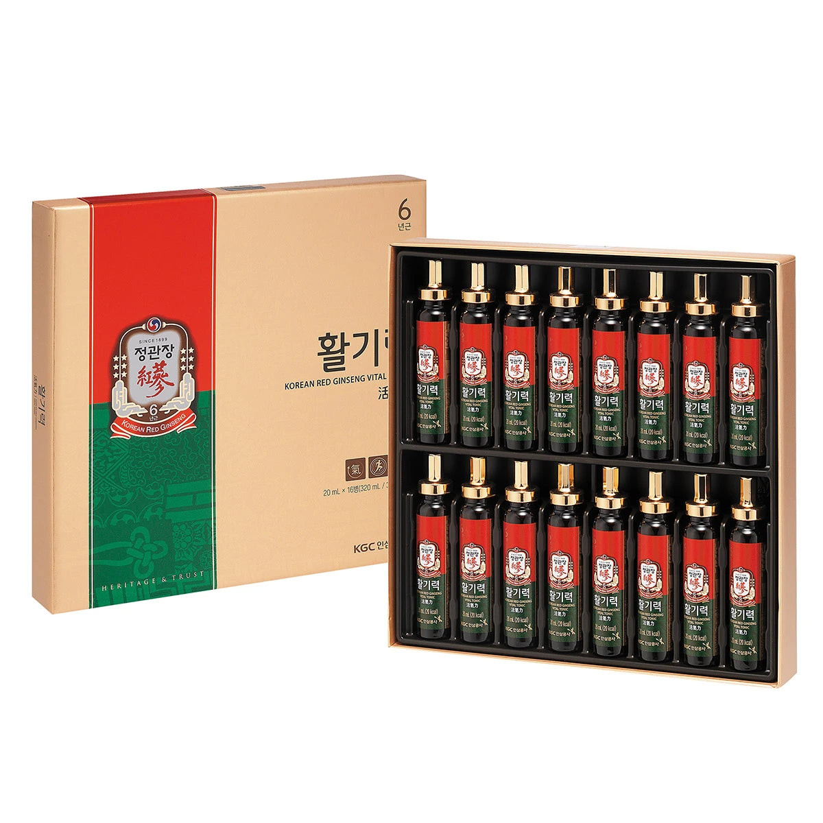 Jeonggwanjang Vitality 20ml x 16 bottles JKJ Red Ginseng Vital Tonic 20ml x 16ct