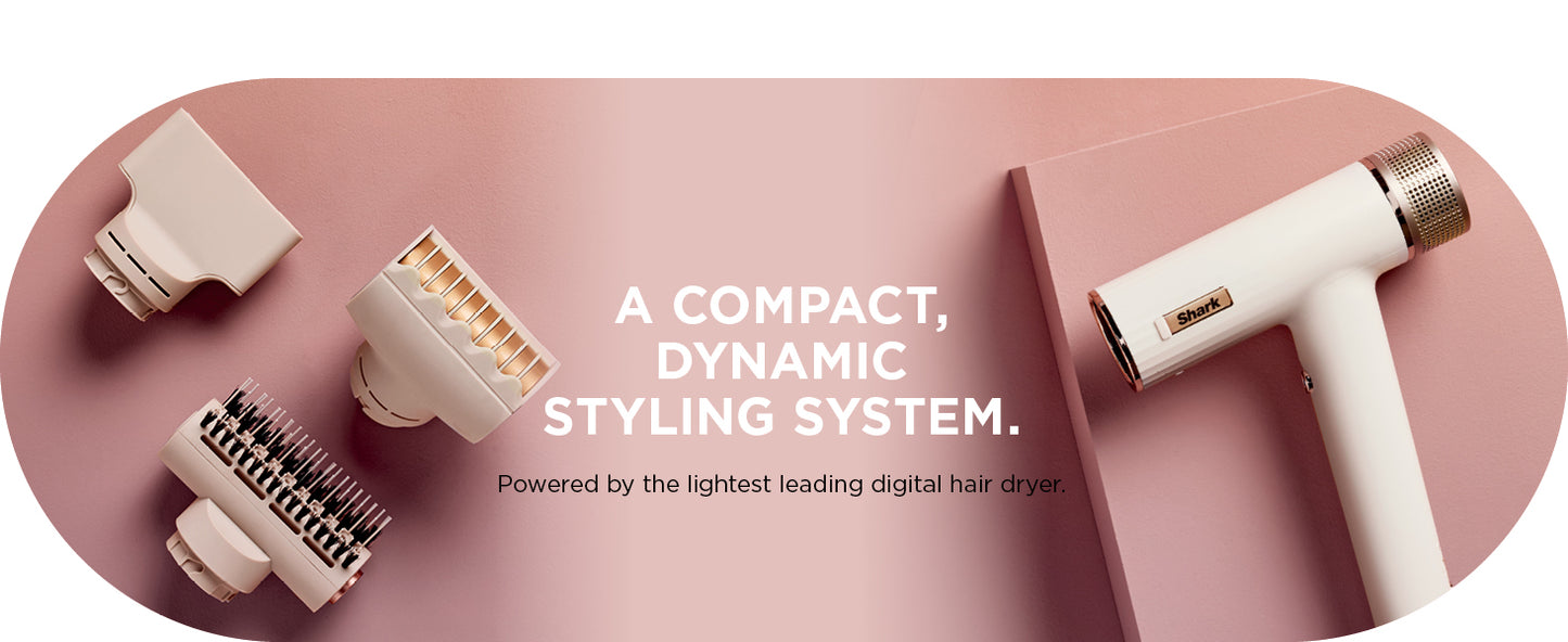 Shark Hair Dryer SpeedStyle RapidGloss Finisher and High-Velocity, deliver quick drying without heat damage, Best for Curly and Coily Hair, Silk, HD332