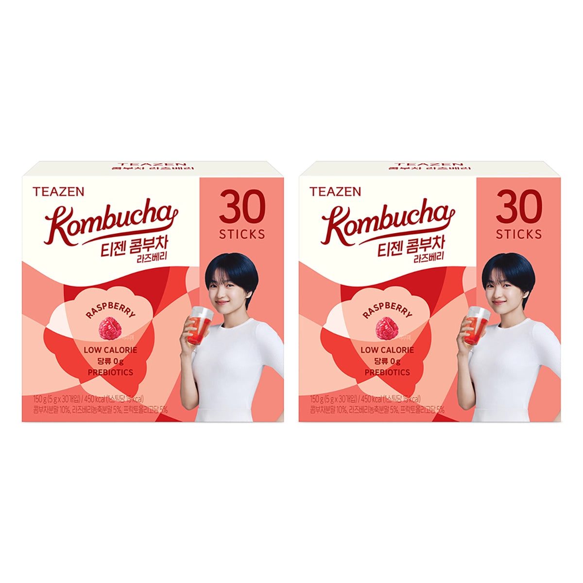 Teazen Strawberry & Kiwi Kombucha | 5 g × 30 Sticks × 2 Boxes