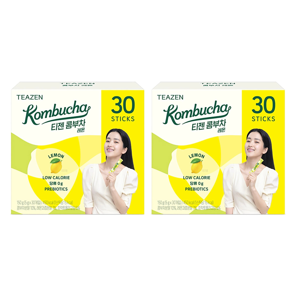 Teazen Strawberry & Kiwi Kombucha | 5 g × 30 Sticks × 2 Boxes