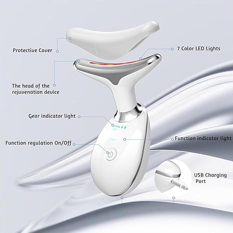 7-in-1 face massager tool combines advanced red light therapy with multiple functionalities to enhance your skin care routine