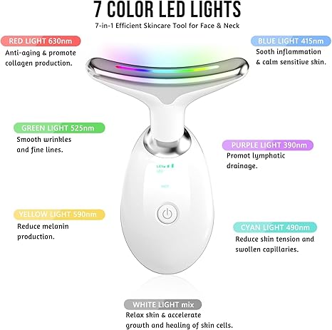 7-in-1 face massager tool combines advanced red light therapy with multiple functionalities to enhance your skin care routine