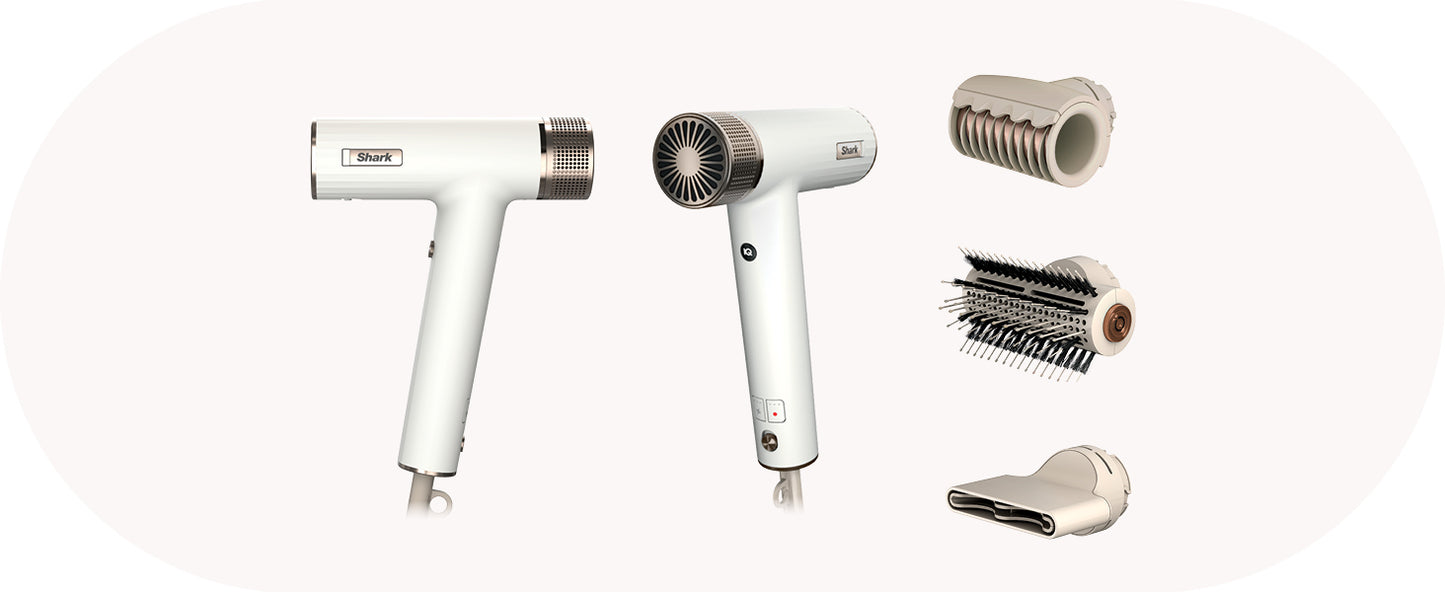 Shark Hair Dryer SpeedStyle RapidGloss Finisher and High-Velocity, deliver quick drying without heat damage, Best for Curly and Coily Hair, Silk, HD332