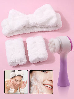4pcs set for a Silicone Facial Cleansing Brush بندانات لليد والشعر وفرشاة سيليكون لتنظيف الوجه