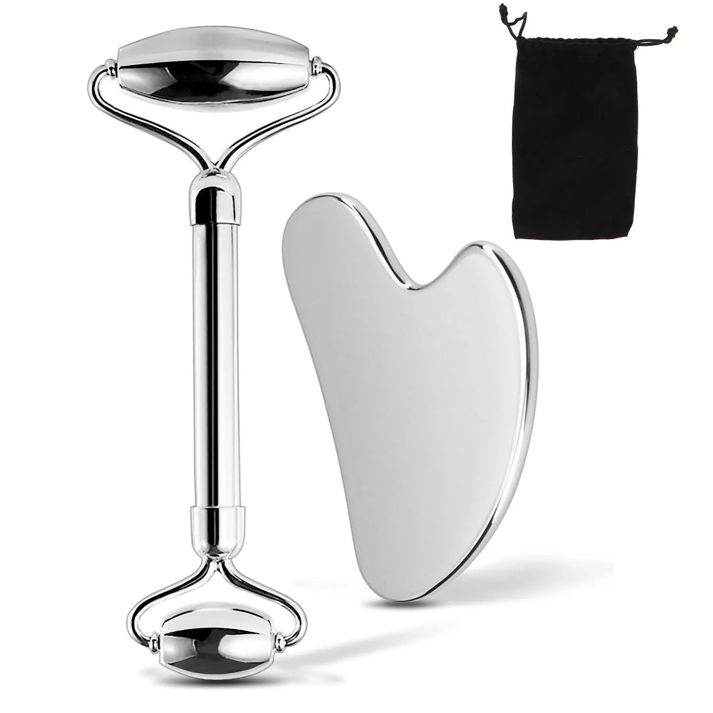 Stainless Steel Facial Gua Sha Setمجموعة جوا شا للوجه من الفولاذ