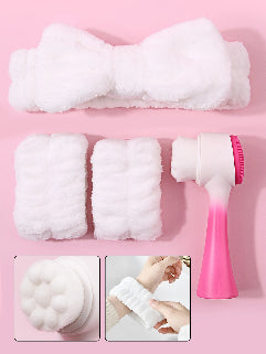 4pcs set for a Silicone Facial Cleansing Brush بندانات لليد والشعر وفرشاة سيليكون لتنظيف الوجه