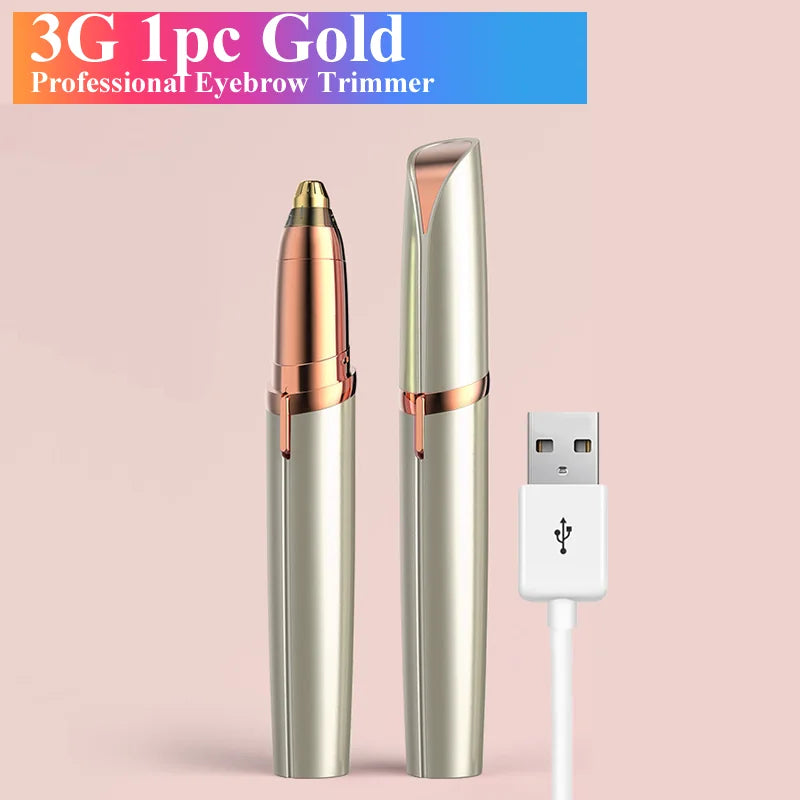 Mini Electric Eyebrow Trimmer – Painless and portable tool for smooth facial hair removal. Ideal for eyebrows, lips, and peach fuzz