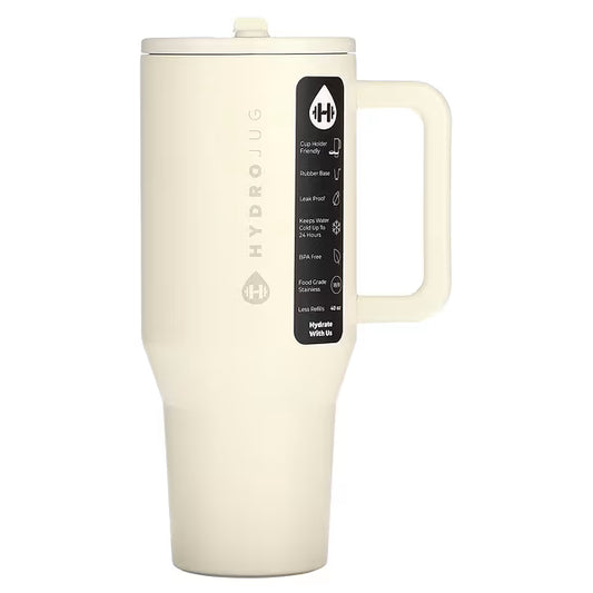 HydroJug, Traveler Tumbler, Cream color, 40 oz