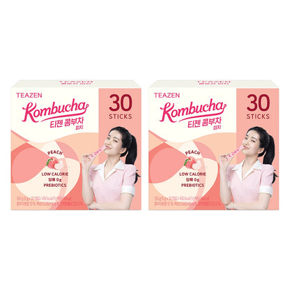 Teazen Strawberry & Kiwi Kombucha | 5 g × 30 Sticks × 2 Boxes