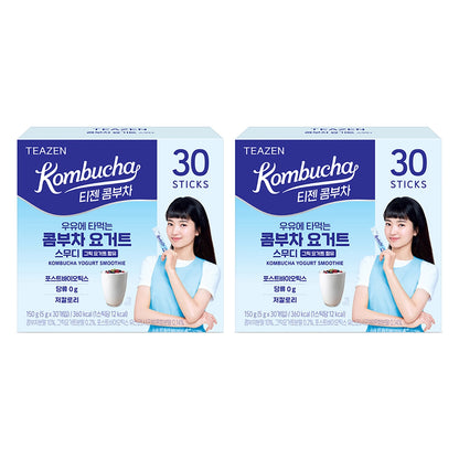 Teazen Strawberry & Kiwi Kombucha | 5 g × 30 Sticks × 2 Boxes