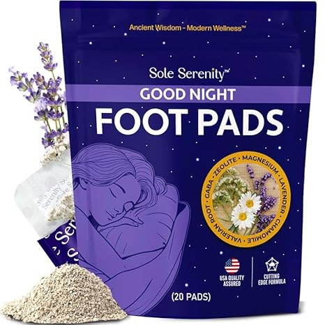 Sole Serenity Detox Foot Pads – Sleep & Relax Formula  With Zeolite, Ginger Root, Wormwood & Bamboo Vinegar – 1 Pack