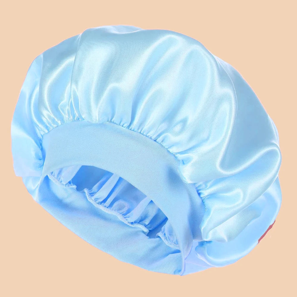 Satin Wide-Brim Shower Bonnet
قبعة استحمام ساتان واسعة