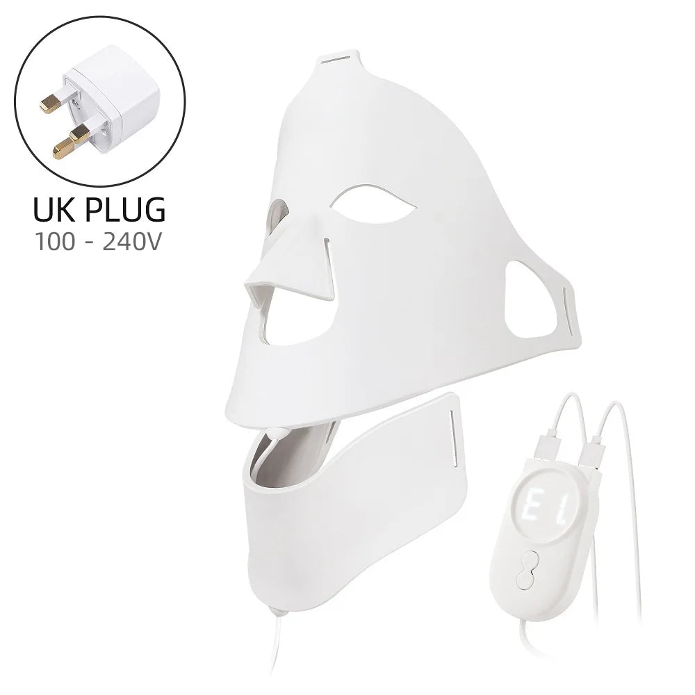 Foreverlily Face Neck Silicone LED Mask 7 Colors Light Photon Red Light Therapy Facial Beauty Mask Anti-Ance