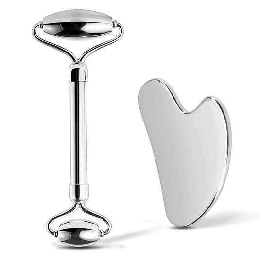 Stainless Steel Facial Gua Sha Setمجموعة جوا شا للوجه من الفولاذ