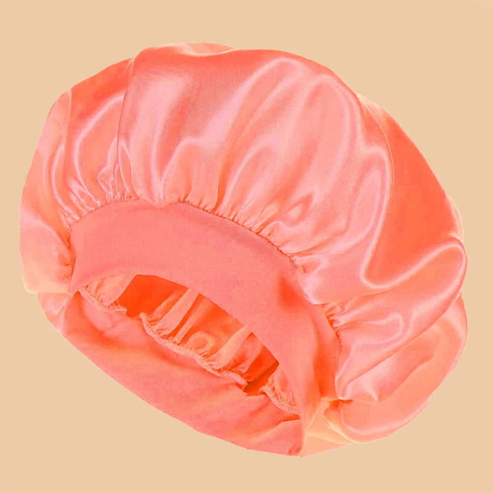 Satin Wide-Brim Shower Bonnet
قبعة استحمام ساتان واسعة