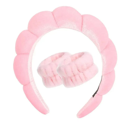 3pcs Spa Headband & Wristband Set
٣ قطع: طوق رأس وأساور للغسل