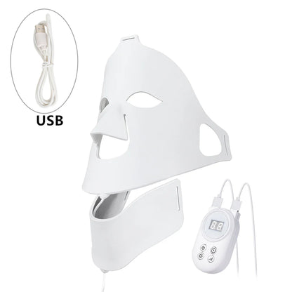 Foreverlily Face Neck Silicone LED Mask 7 Colors Light Photon Red Light Therapy Facial Beauty Mask Anti-Ance