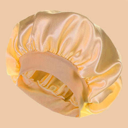 Satin Wide-Brim Shower Bonnet
قبعة استحمام ساتان واسعة