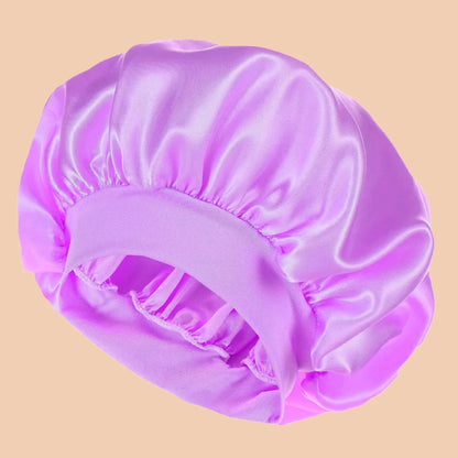 Satin Wide-Brim Shower Bonnet
قبعة استحمام ساتان واسعة