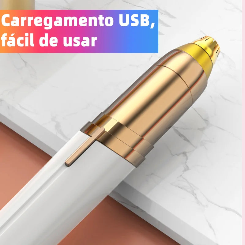 Mini Electric Eyebrow Trimmer – Painless and portable tool for smooth facial hair removal. Ideal for eyebrows, lips, and peach fuzz