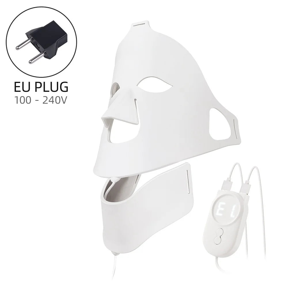 Foreverlily Face Neck Silicone LED Mask 7 Colors Light Photon Red Light Therapy Facial Beauty Mask Anti-Ance