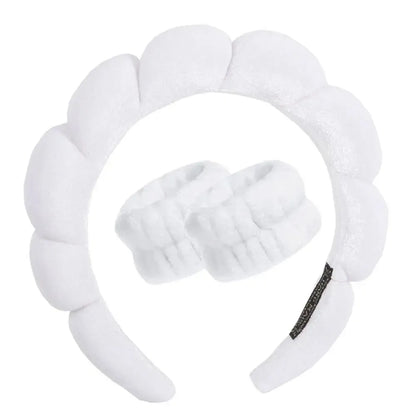 3pcs Spa Headband & Wristband Set
٣ قطع: طوق رأس وأساور للغسل
