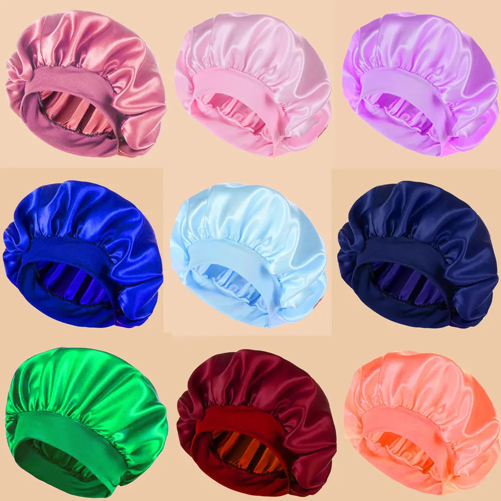 Satin Wide-Brim Shower Bonnet
قبعة استحمام ساتان واسعة