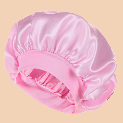 Satin Wide-Brim Shower Bonnet
قبعة استحمام ساتان واسعة