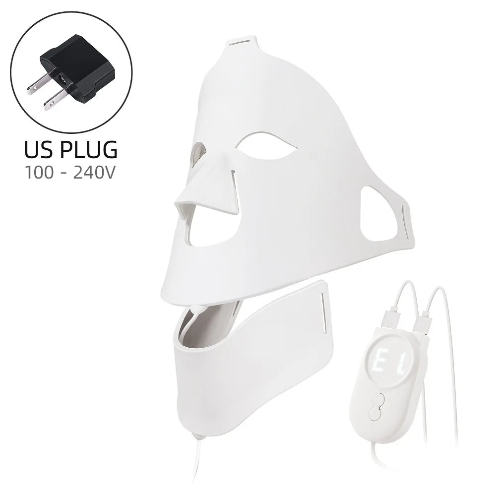 Foreverlily Face Neck Silicone LED Mask 7 Colors Light Photon Red Light Therapy Facial Beauty Mask Anti-Ance