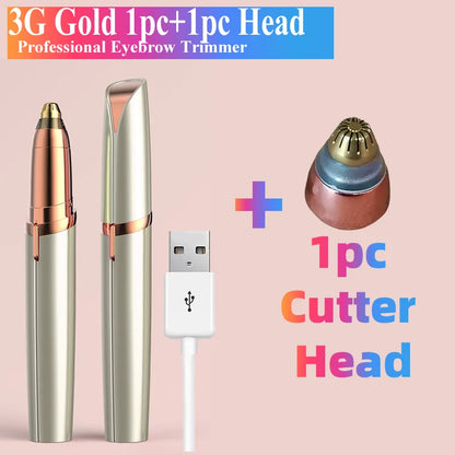 Mini Electric Eyebrow Trimmer – Painless and portable tool for smooth facial hair removal. Ideal for eyebrows, lips, and peach fuzz