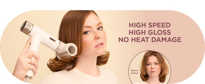Shark Hair Dryer SpeedStyle RapidGloss Finisher and High-Velocity, deliver quick drying without heat damage, Best for Curly and Coily Hair, Silk, HD332